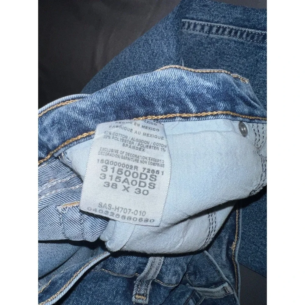 Wrangler Rugged Wear Mens Blue Denim Straight Leg Jeans 38x30 315AODS